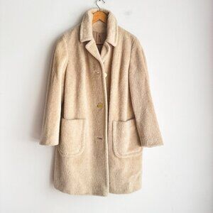 Vintage Mills Bros Light Beige Pure Llama Lightweight Peacoat M